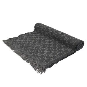 Gucci Scarf Dark Gray Light GG Pattern Wool Dark Gray X Light Gray